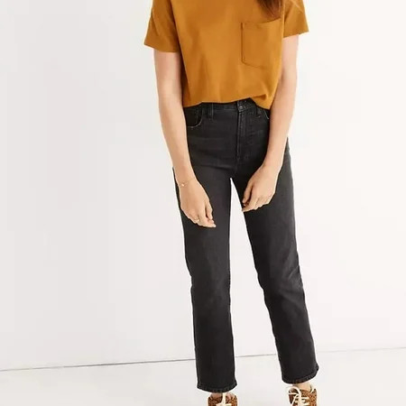 Madewell Women s The Perfect Vintage High-Rise Cropped Denim Jeans Black 37 NWT | Walmart (US)
