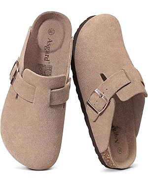 Asgard Women's Suede Clogs Leather Mules Arch Support Potato Shoes with Comfort Cork Footbed - Wi... | Amazon (CA)