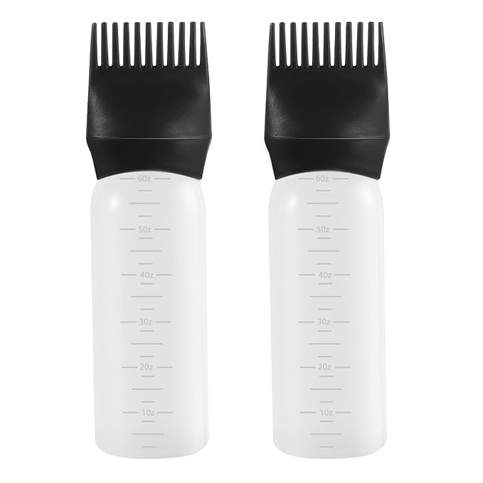 Pimoys 2 Pack Root Comb Applicator Bottle 6 Ounce, Oil Applicator for Hair Dye, Hair Oiling Bottl... | Amazon (US)