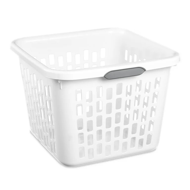 Sterilite 1.5 Bushel Square Plastic Laundry Basket with 2 Comfort Grip Handles, White | Walmart (US)