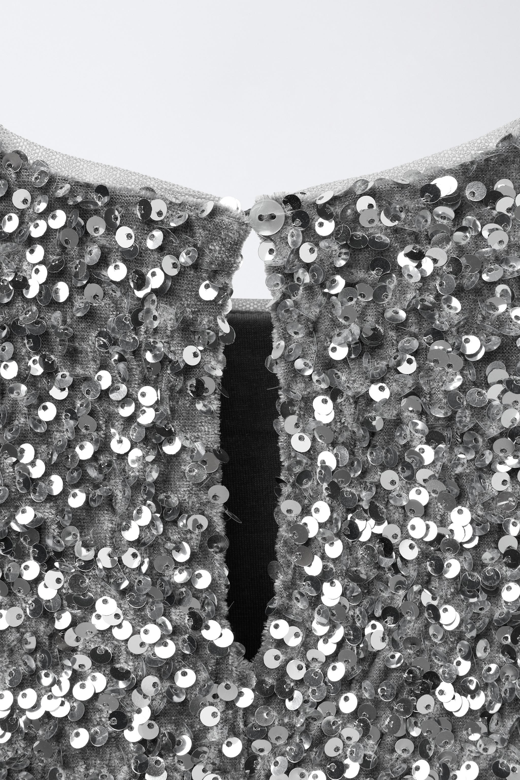 RUFFLED SEQUIN DRESS | Zara US