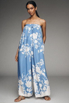Maeve Printed Fluid Wide-Leg Jumpsuit | Anthropologie (US)