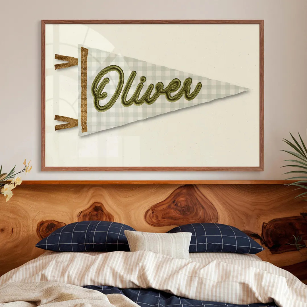 Custom Name Pennant Flag Personalized Pennant Banner Baby Shower Birthday Gift Boho Boys Room Dec... | Etsy (US)