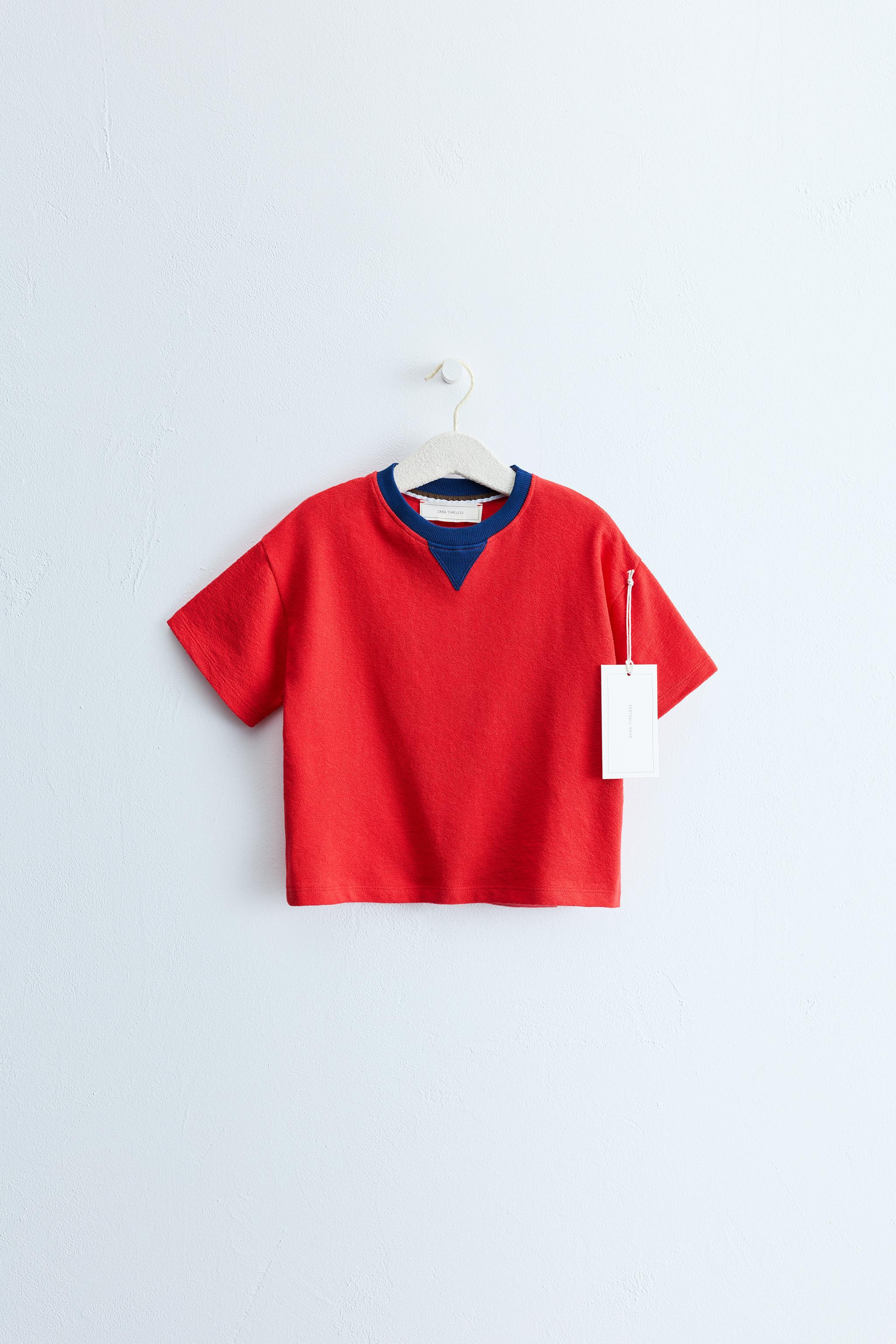 ZARA TIMELESS - CONTRAST NECK T-SHIRT | Zara US