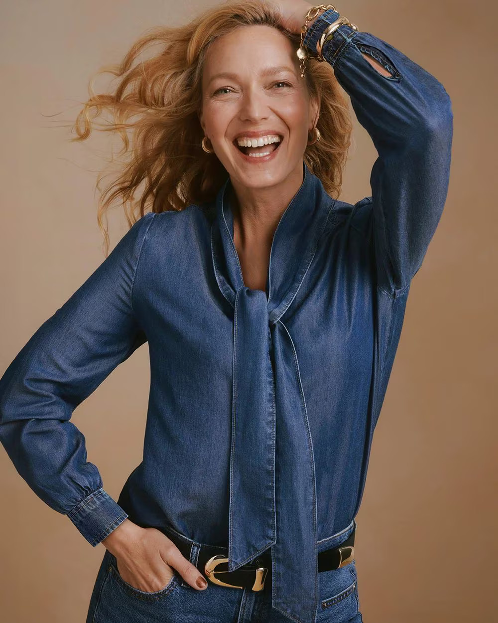 Denim Tie-Neck Shirt | Chico's
