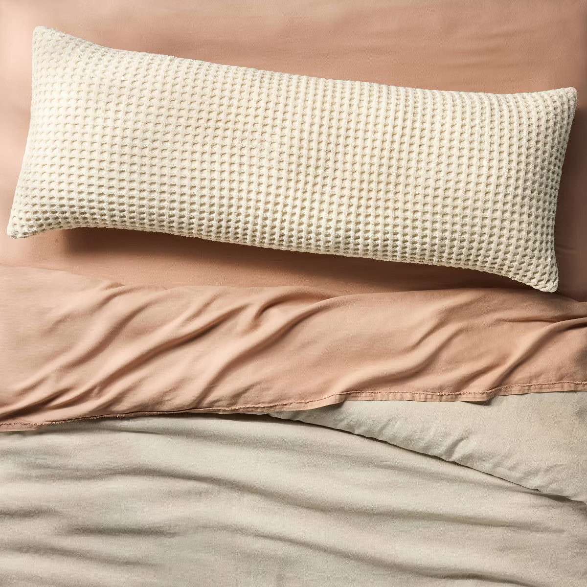 Waffle Body Pillow Cover Natural - Casaluna™: Cotton Zippered Pillowcase for All Ages, Machine ... | Target