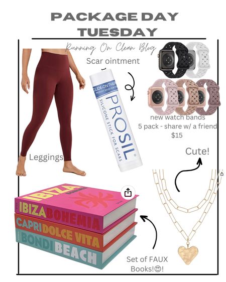 Package day Tuesday finds
Faux books 
Necklace find
Leggings 
watch bands
Scar cream find 

#LTKfit #LTKstyletip #LTKFind