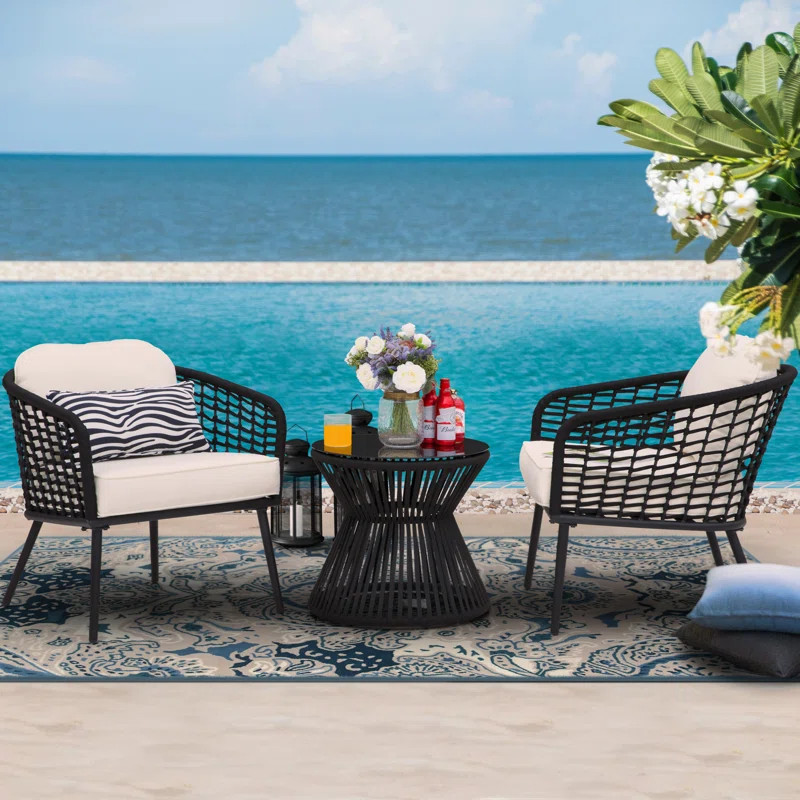 Natosha Metal 2 - Person Seating Group with Cushions | Wayfair North America