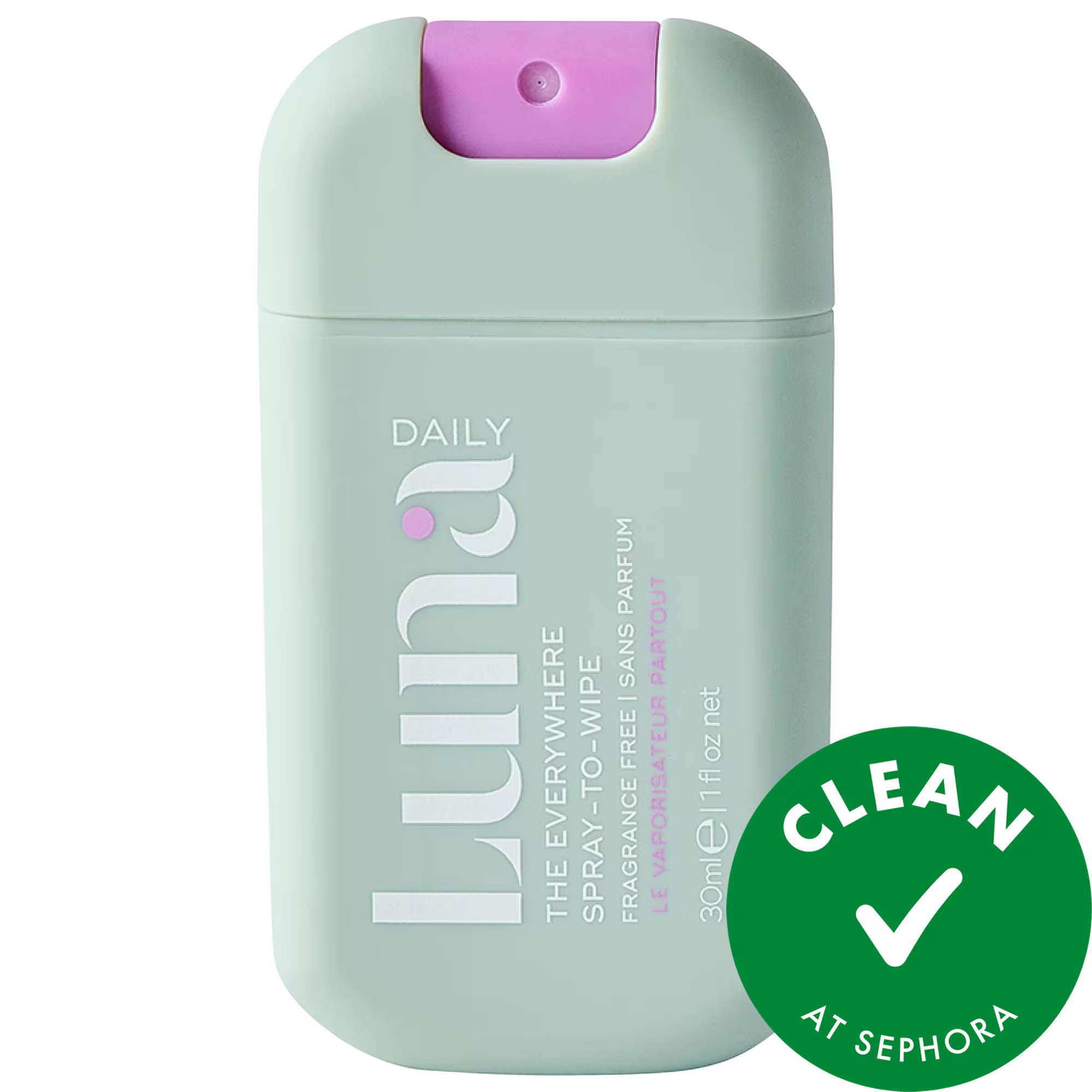 Luna Daily The Mini Everywhere Spray-To-Wipe - With Prebiotics + Vitamins C & E, for Sensitive Skin 1.01 oz | Sephora (US)