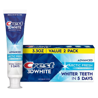 Crest 3D White Advanced Teeth Whitening Toothpaste - Arctic Fresh - 3.3oz/2pk | Target