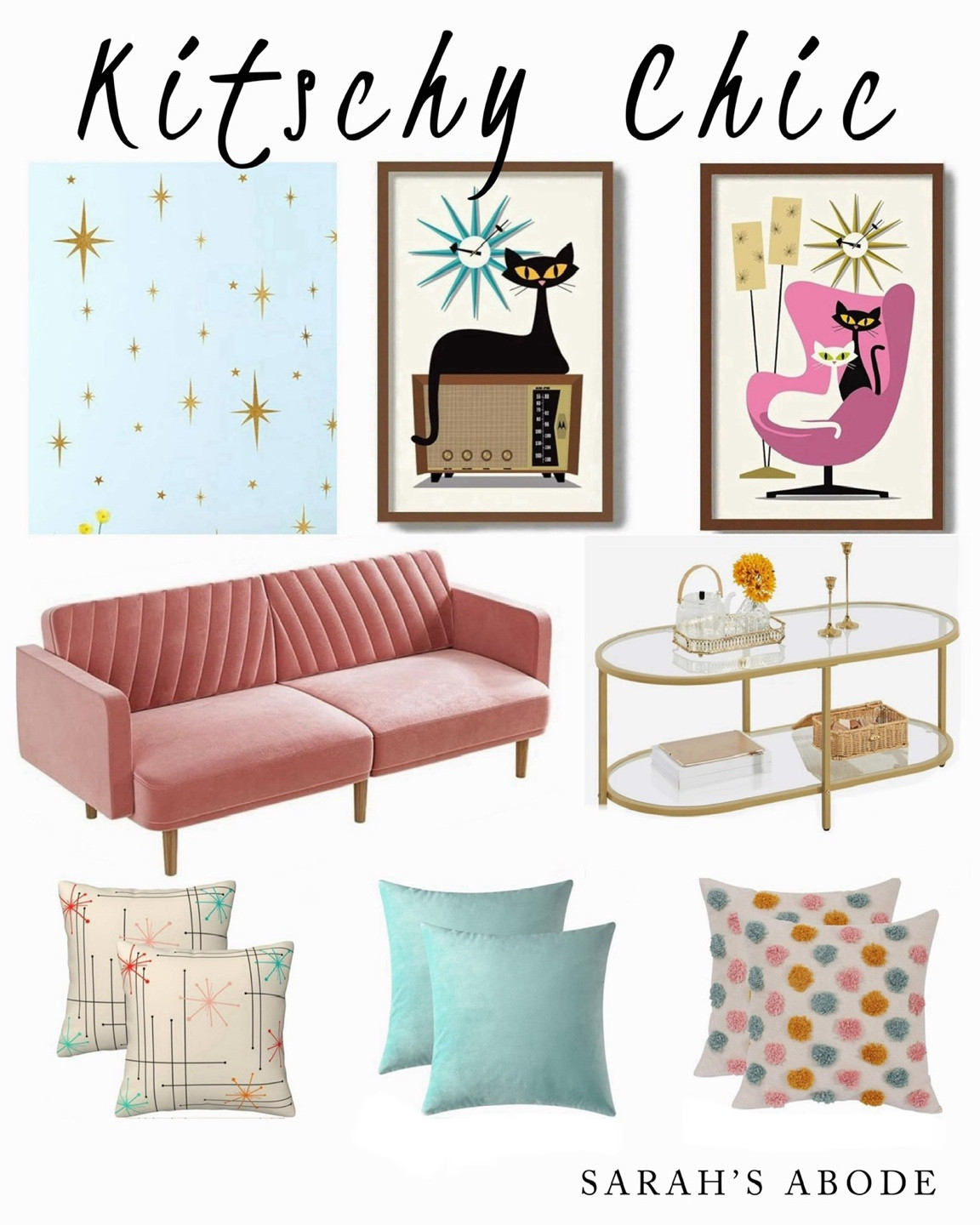 Mid Mod Atomic family room! 1950’s Retro feel with pink and aqua! Don’t forget starbursts and cats!

Pink couch. Retro art prints. Mcm. Mid century mod. Pink. Aqua. Turquoise. Cats. Mid century couch. Mcm sofa  

#LTKStyleTip #LTKHome #LTKFamily
