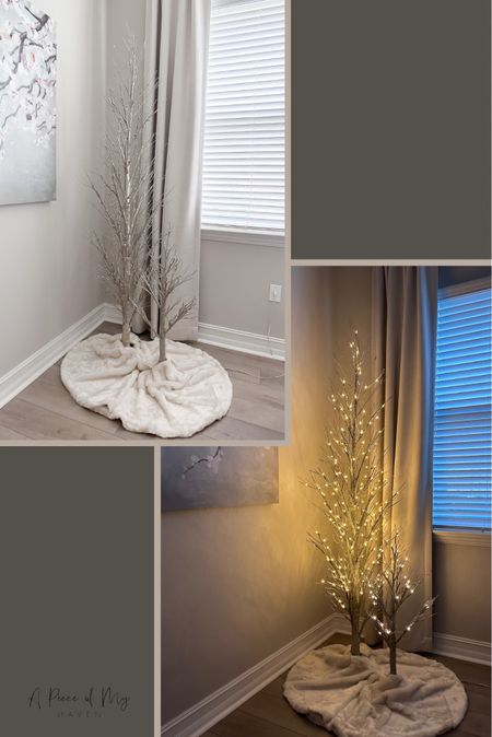 These are another favorite! They are glittery and gorgeous! Currently on sale! 


LED, birch tree, Z gallerie tree, LED glitter tree, lit glitter tree, faux fur tree skirt 

#LTKHoliday #LTKSeasonal #LTKhome