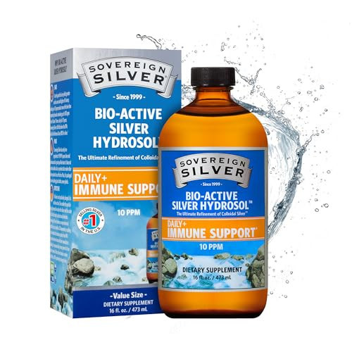 Sovereign Silver Immune Support - Colloidal Silver, Bio-Active Silver Hydrosol, 10 ppm, Liquid Twist Top, 16 Fl Oz, (473 mL) | Amazon (US)