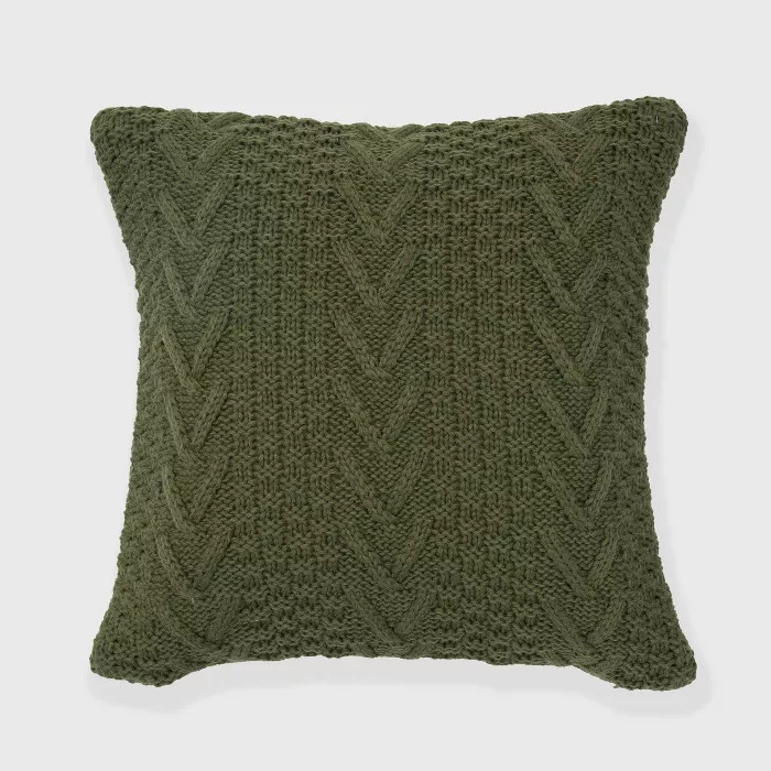 20"x20" Oversize Chunky Sweater Knit Square Throw Pillow - Evergrace | Target