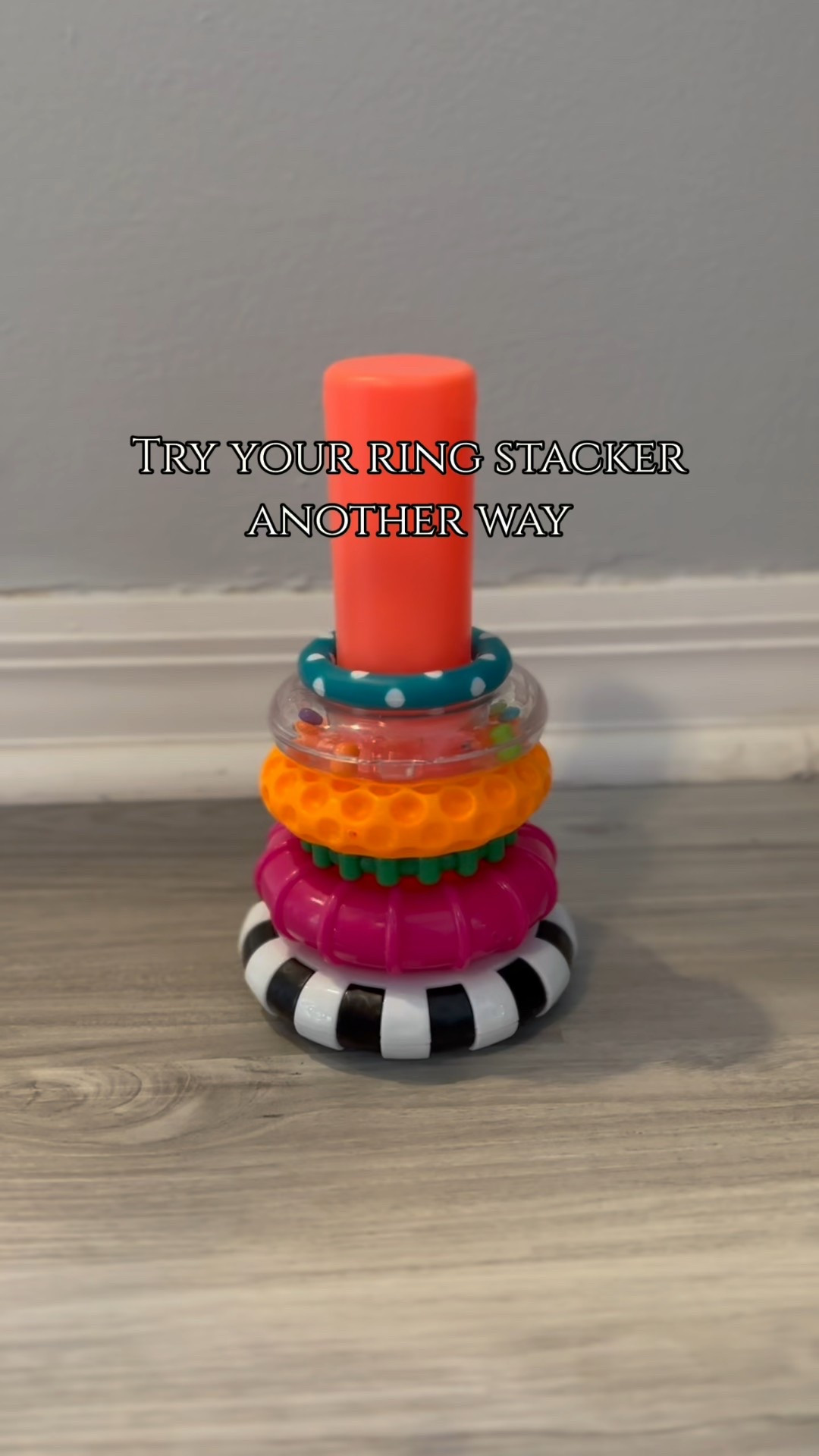 Baby ring stacker and colorful painters tape for this activity 🫶🏻

#LTKFamily #LTKKids #LTKBaby