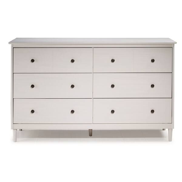 Middlebrook Bullrushes 6-drawer Solid Wood Dresser - White | Bed Bath & Beyond