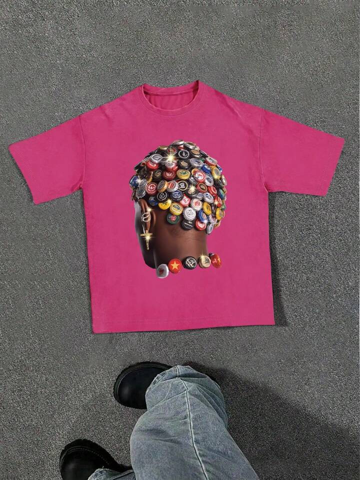 SHEIN Slayr Women's Summer Casual Graphic Print Round Neck Short Sleeve T-Shirt | SHEIN