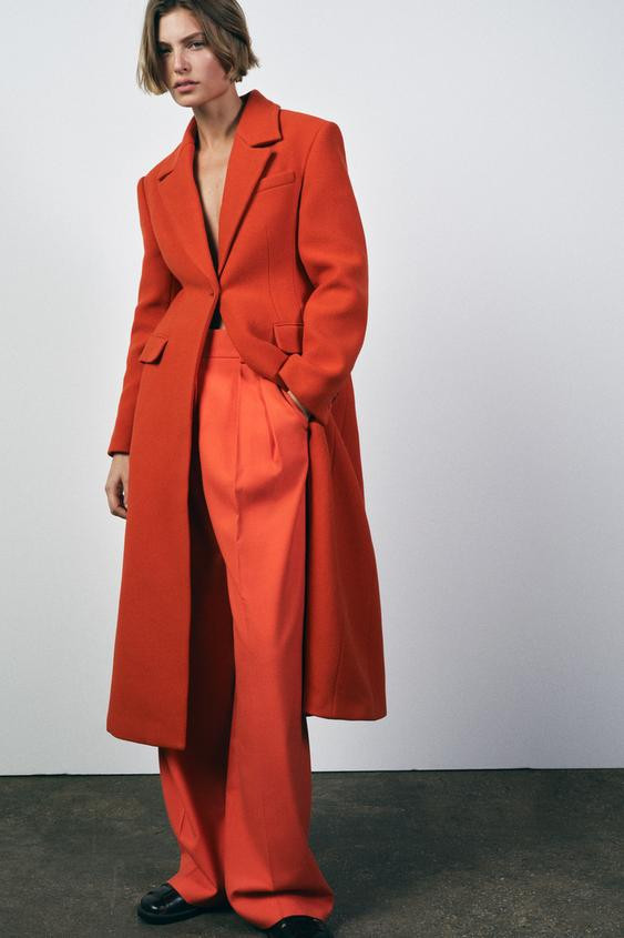 FITTED WOOL BLEND COAT ZW COLLECTION | Zara US