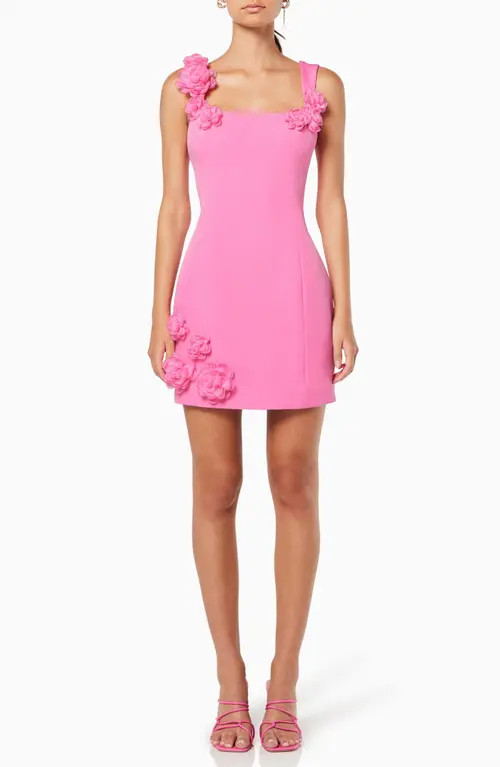 Elliatt Trompe Rosette Minidress in Pink at Nordstrom, Size Large | Nordstrom