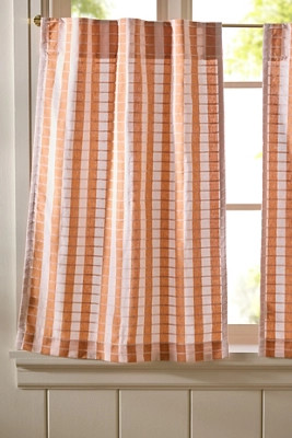 Cotton Woven Stripe Café Curtains, Set of 2 | Anthropologie (US)