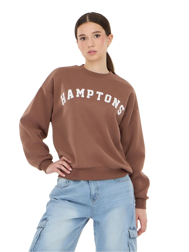 Forever 21 Women's and Women's Plus Destination Fleece Crewneck, Sizes XXS-4X | Walmart (US)