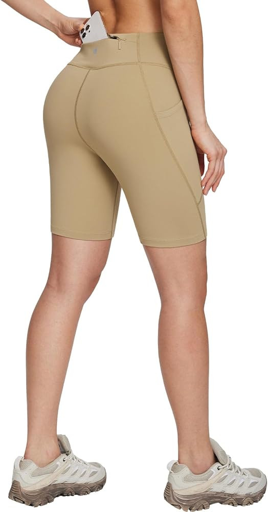 BALEAF Women's 7" Hiking Shorts High Waist Biker Shorts Lightweight Zipper Pockets Yoga Athletic ... | Amazon (US)