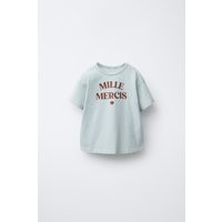 Zara - Washed Effect Text T-Shirt - Kids - Mint - Kids | Zara US