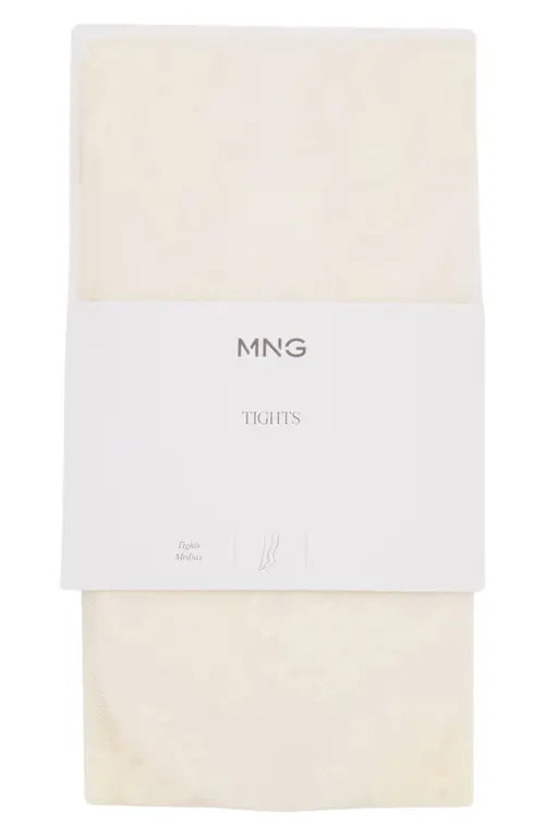 MANGO Floral Jacquard Tights in Ecru at Nordstrom, Size Medium | Nordstrom