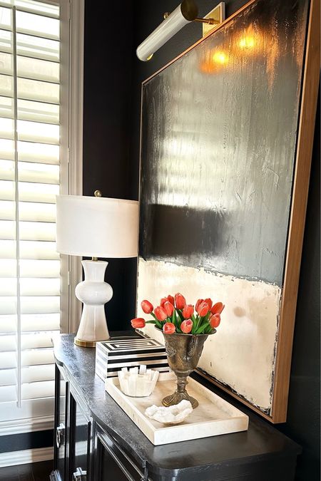 Modern traditional. Wall sconce. Picture light. Classic style. Table decor. Faux florals. Eclectic style  

#LTKstyletip #LTKhome #LTKunder100