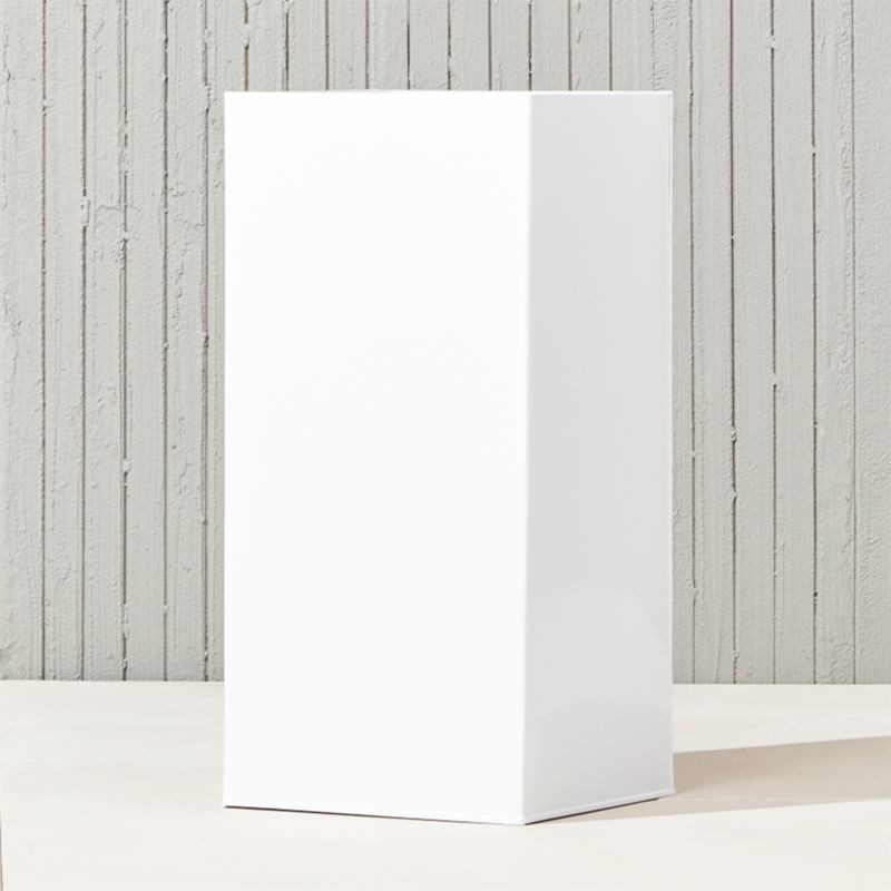Blox Modern White Metal Outdoor Planter Tall + Reviews | CB2 | CB2