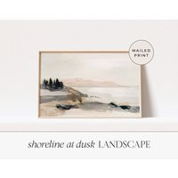 Abstract Landscape Art Print, Shoreline At Dusk, Boho Wall Decor | Etsy (US)