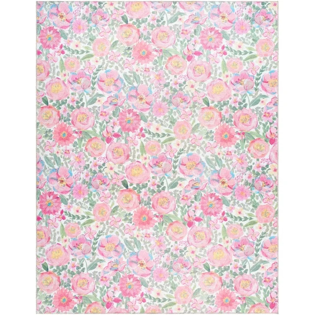 My Texas House Delaney Floral Indoor Washable 8' x 10' Area Rug | Walmart (US)