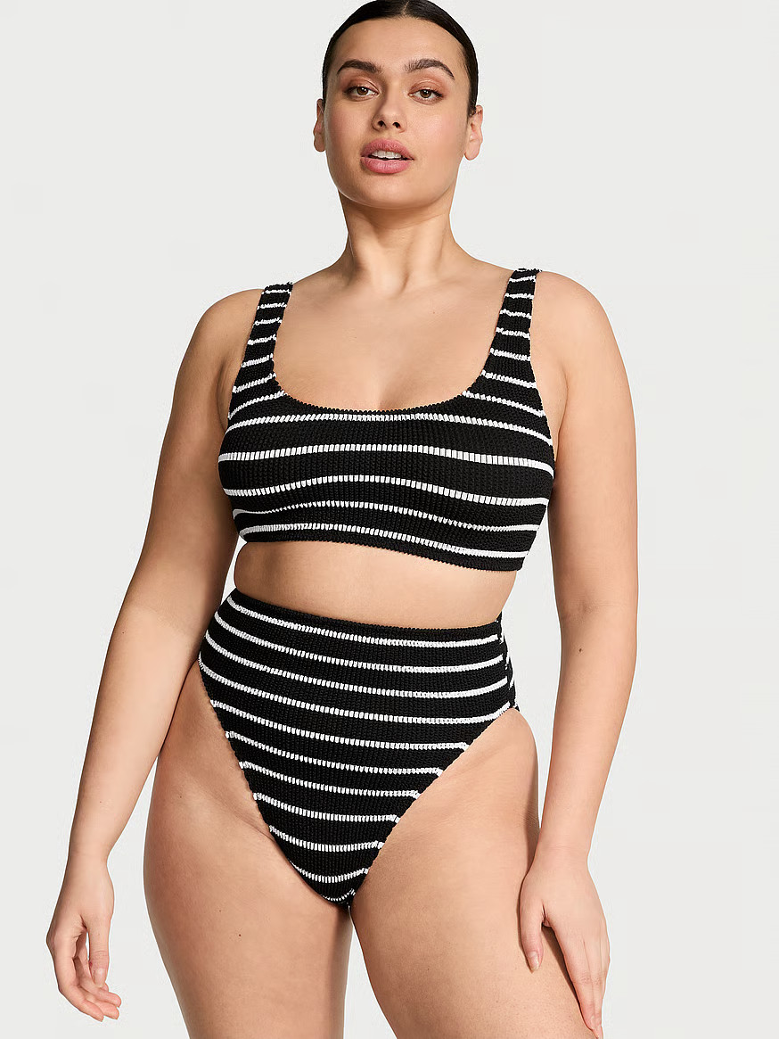 Crinkle High-Waist Full-Coverage Bikini Bottom | Victoria's Secret (US / CA )