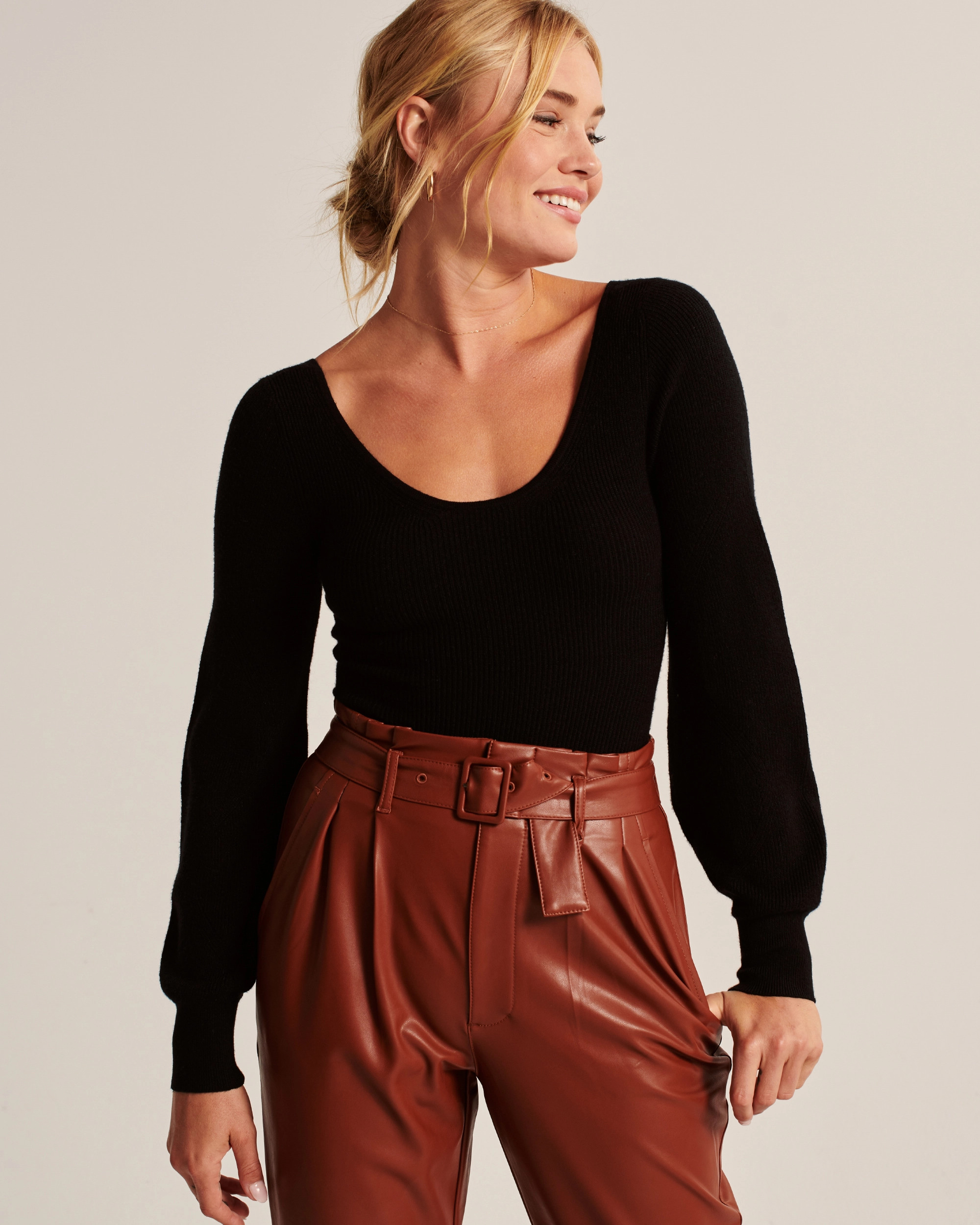 Scoopneck Knit Bodysuit | Abercrombie & Fitch (US)