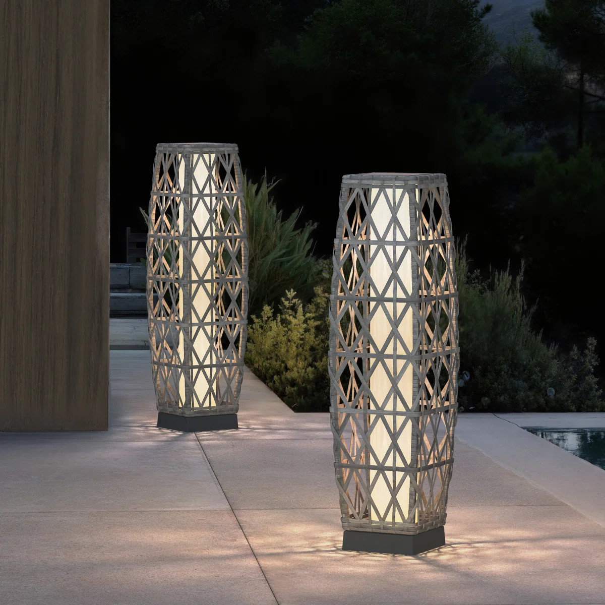 30.75" Solar Integrated Led Outdoor Floor Lamp(Set Of 2) (Set of 2) | Wayfair North America