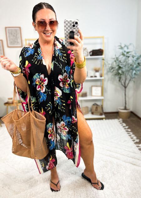 I found the best swimsuit coverups for us curvy girls on Amazon!!!
One size fits all in this kimono!
XL swimsuit. 
Flip flops fit tts  

#LTKMidsize #LTKSeasonal #LTKOver40