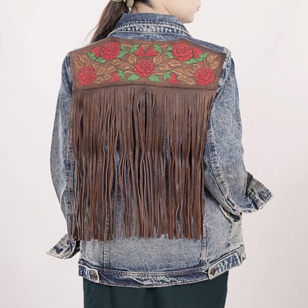 American Darling ADJKT003-XXL Genuine leather Hand tooled hand carved Women 100% cotton Denim jacket dress ladies girl | Walmart (US)