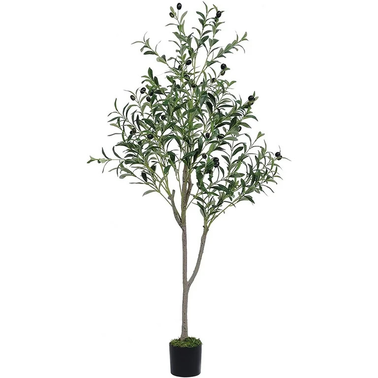 VIAGDO Artificial Olive Tree Faux Plant 4.6ft 55" Tall Fake Olive Silk Tree 624 Leaves - Walmart.... | Walmart (US)