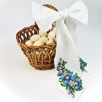 Bow Sash For Easter Basket, Beaded Bow Sash, Embroidered Basket Cover, With Floral Pattern | Etsy (US)