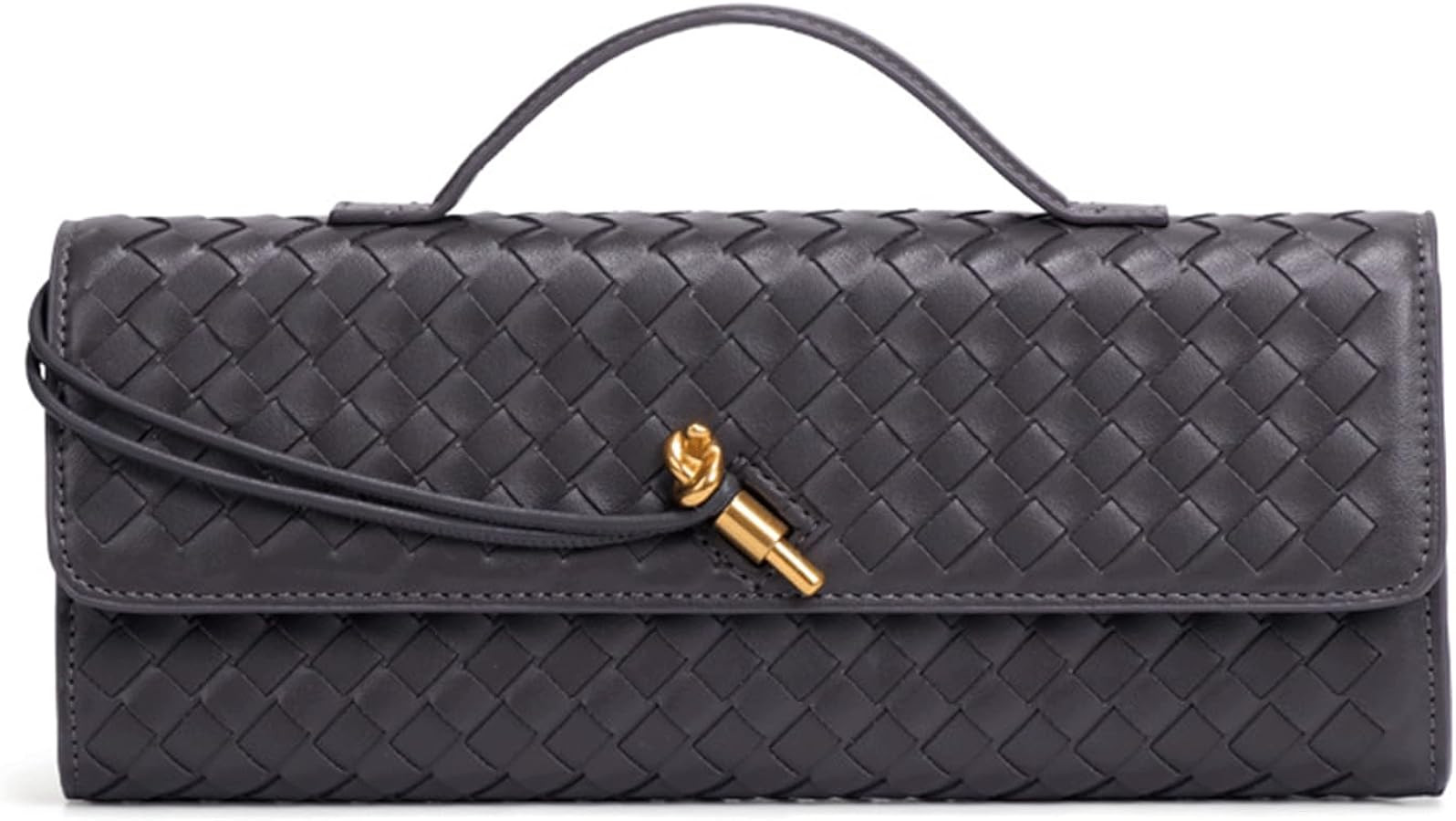 Women's for Woven Evening Bags Vegan Leather Clutch Handbags, Trendy Crossbody Bag Clutch Purses | Amazon (US)