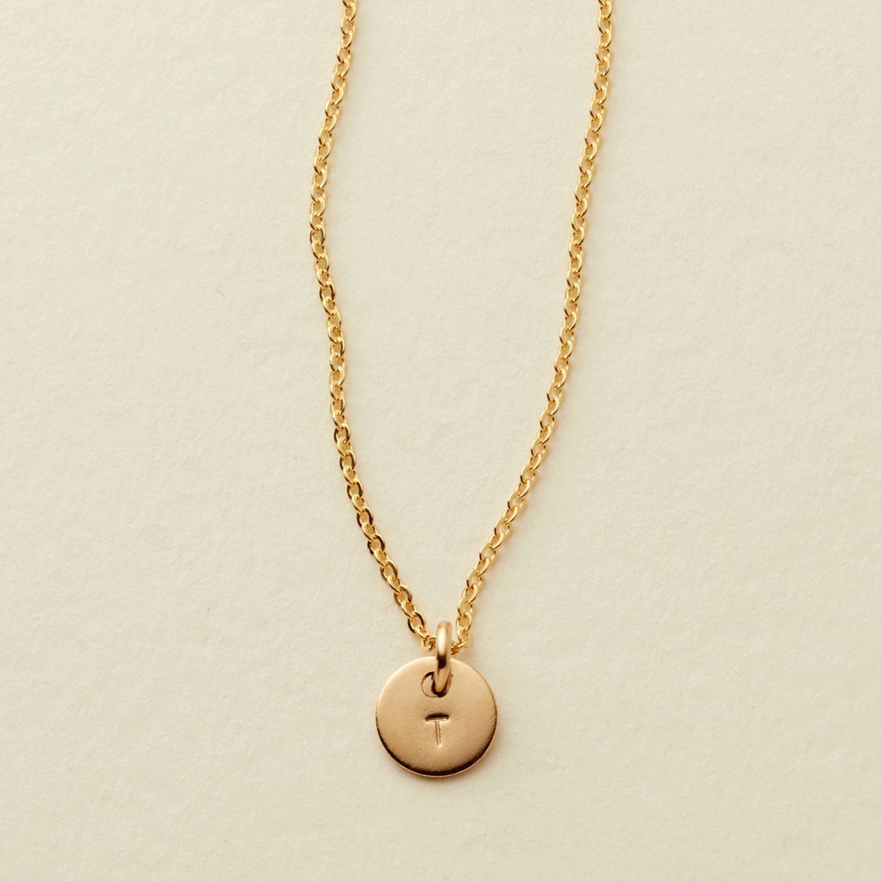 Initial Disc Necklace - 1/4" | Made by Mary (US)