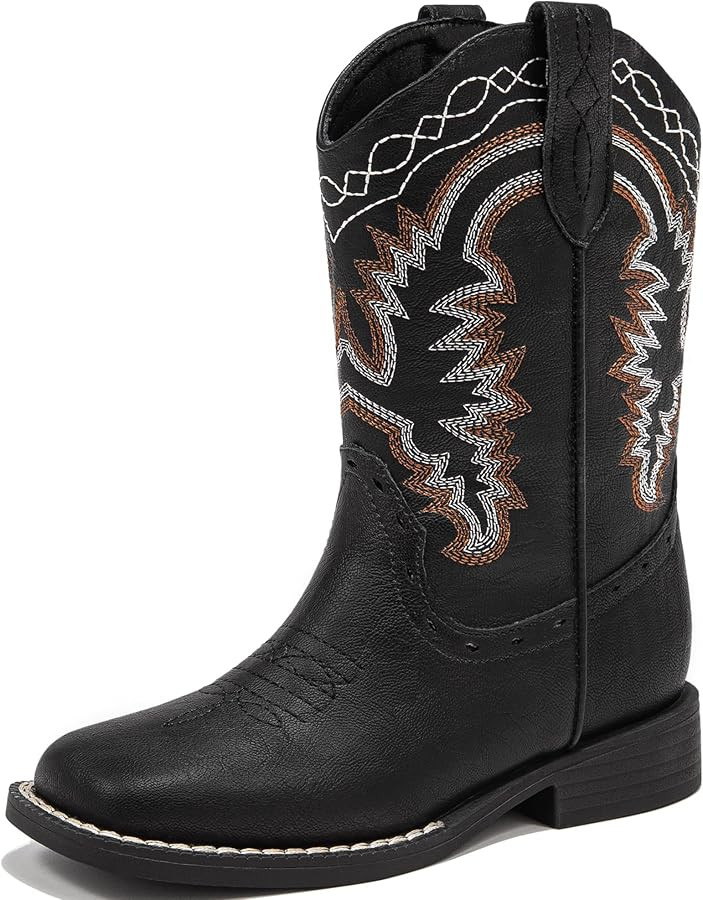 Kids Cowboy Boots for Boys Girls Western Riding Shoes Square Toe Wide Calf Hunting Walking Advent... | Amazon (US)