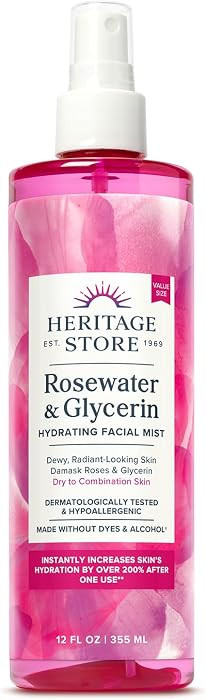 HERITAGE STORE Rosewater & Glycerin Hydrating Facial Mist - Dry Combination Skin Care - Rose Wate... | Amazon (US)