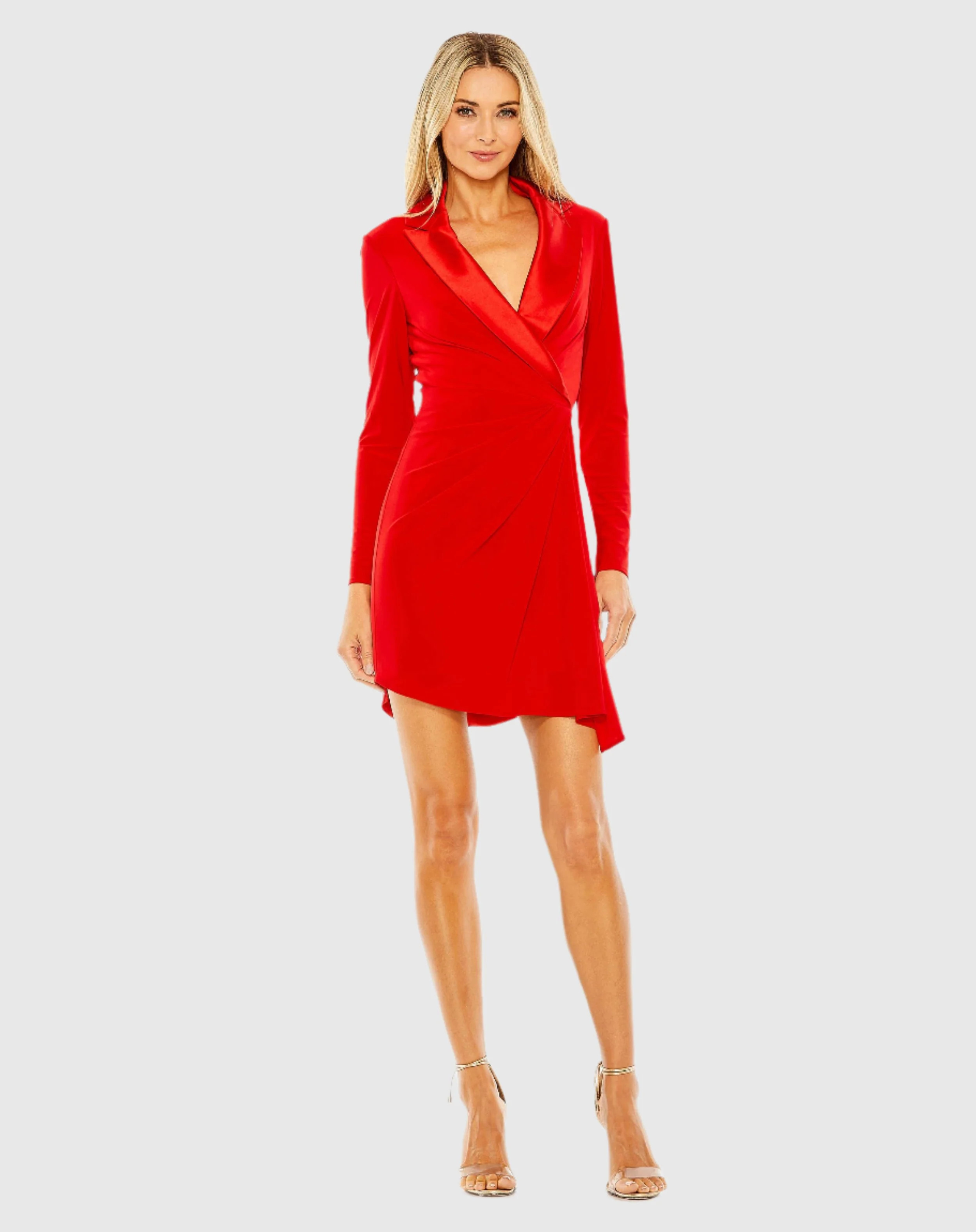 Red Long Sleeve Blazer Dress | Mac Duggal