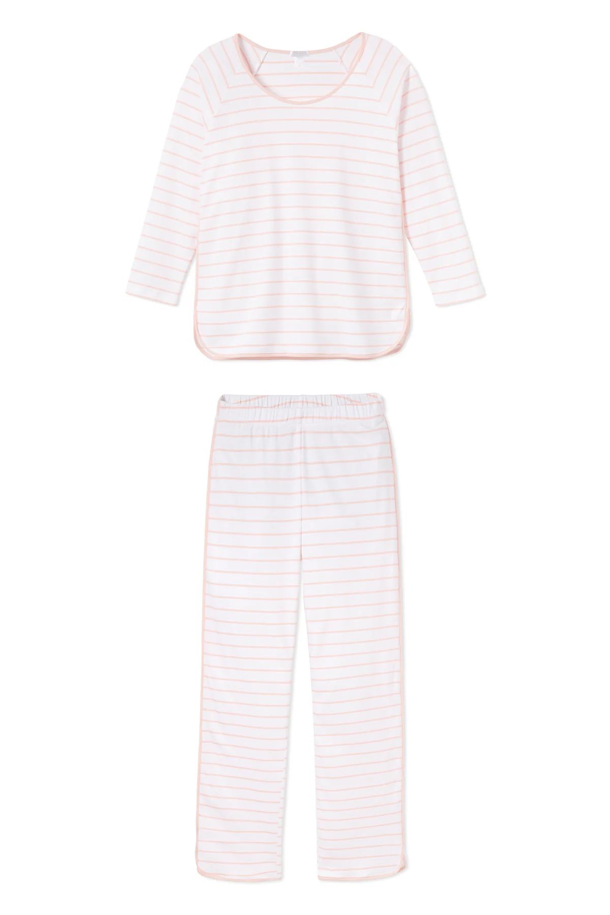 Pima Long-Long Set in Peach | LAKE Pajamas