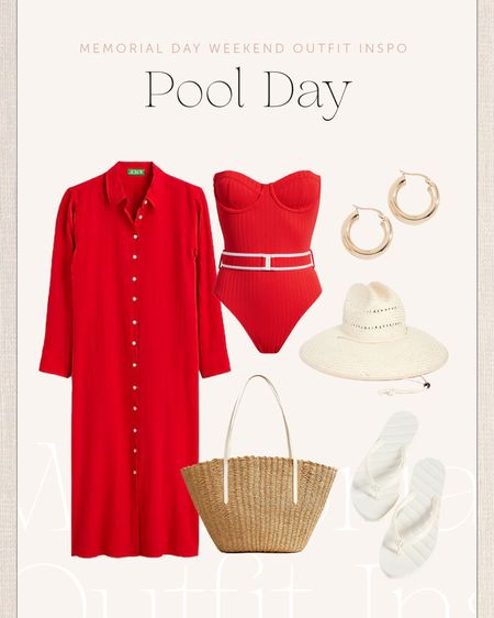 Memorial Day weekend outfit for a day by the pool 

#LTKOver40