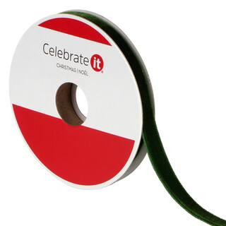 3/8" x 12ft. Green Velvet Ribbon by Celebrate It® Christmas | Michaels | Michaels Stores
