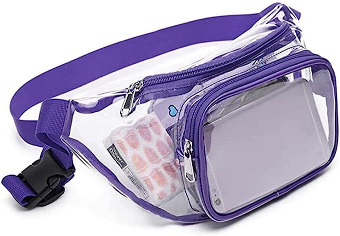 Clear Fanny Pack Casual Waist pack for Women Water Resistant Running Fanny Pack for Travel Walkin... | Amazon (US)