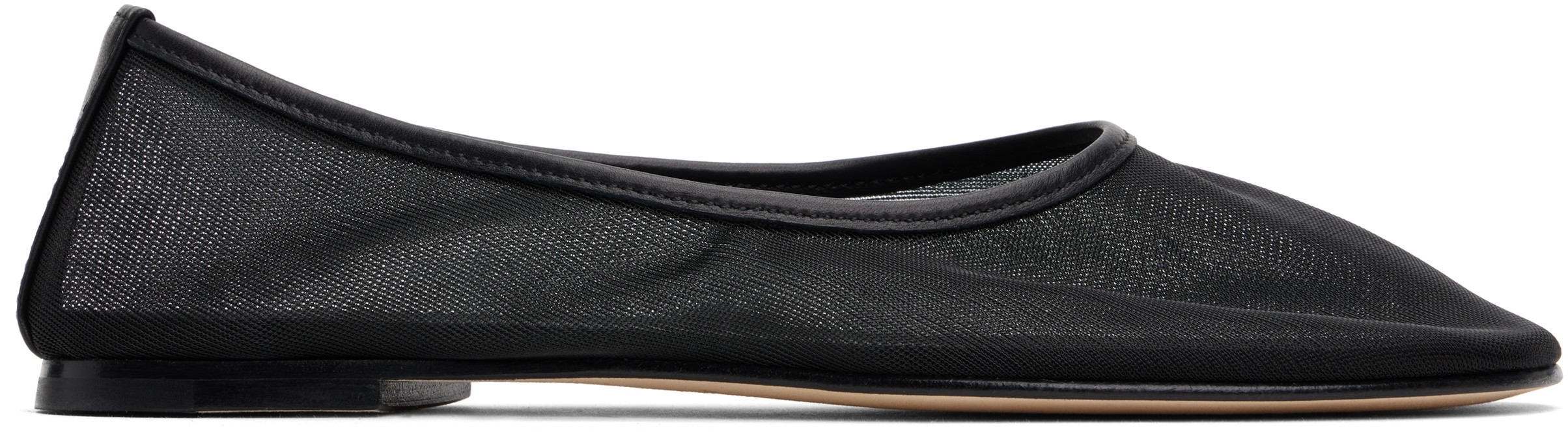 Dear Frances Black Balla Mesh Ballerina Flats | SSENSE