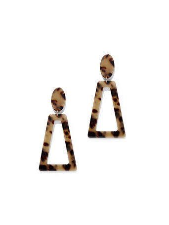 Faux-Tortoise Geo Drop Earring | New York & Company
